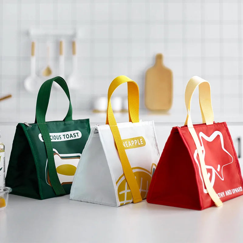 Cartoon Thermal Lunch Bags for Women Portable Insulated Cooler Bento Bag