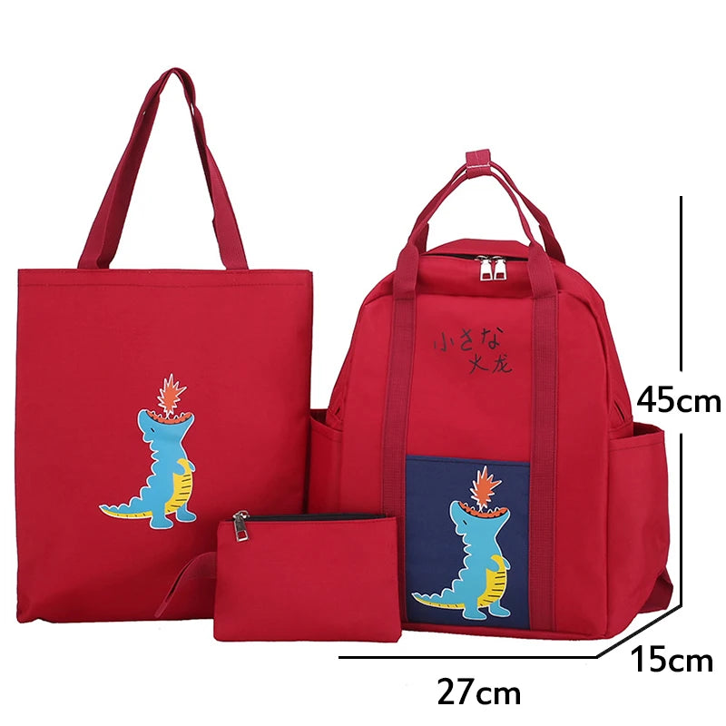 Cartoon Print Children School Bag Female Student Backpack Girl Schoolbag