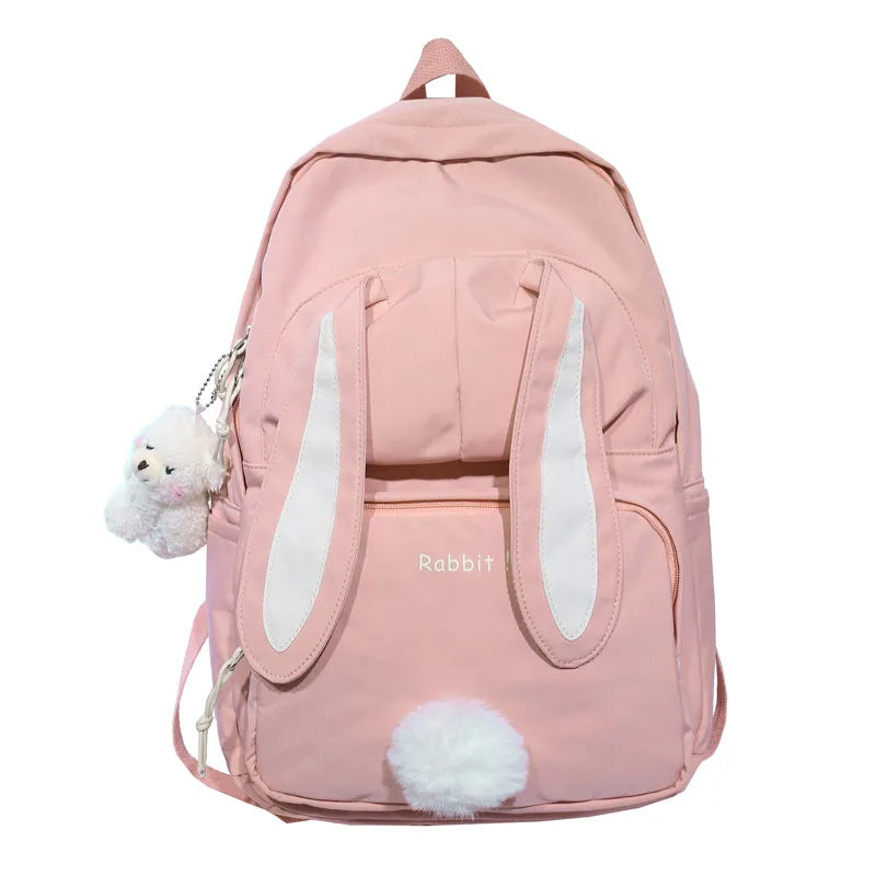 Rabbit Girl School Backpack Student Large Capacity Pink Women Bagpack