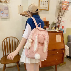 Rabbit Girls School Bags Nylon Waterproof Backpack Large Capacity