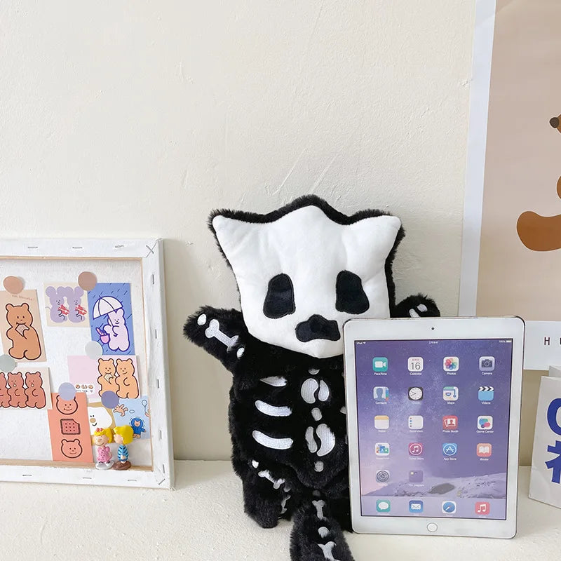 Skull Plush Backpack Gothic Bag Doll Backpack Furry Bag Skeleton Birthday Gift