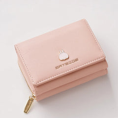 Cartoon Square Zipper Hasp PU Leather Purse Woman High Wallets
