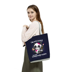 Teddy Bear Printed Handbags Eco Friendly Portable Storage Shopping Bag