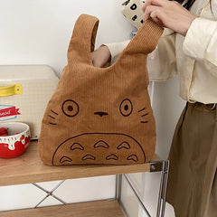 Totoro Embroidery Lamb Handbag for Women Girls