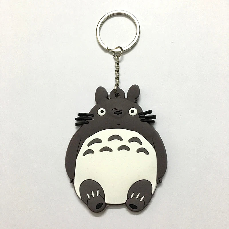 Totoro Key Chain Double-sided Pattern Kids Toy Bag Pendant Metal Key Ring