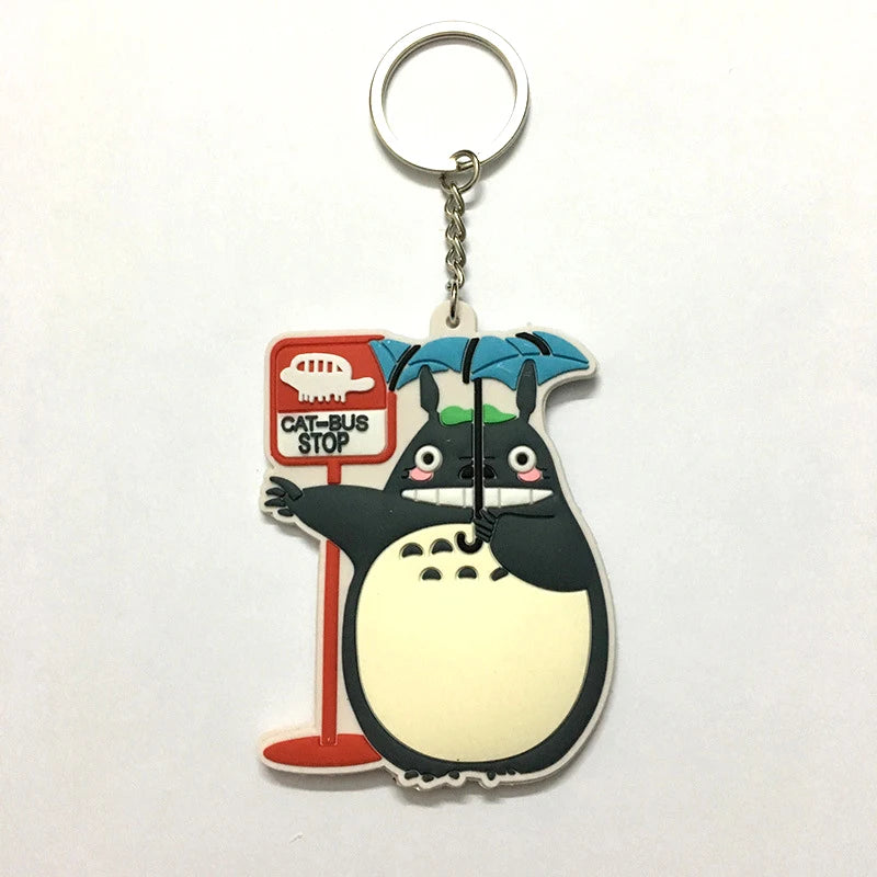 Totoro Key Chain Double-sided Pattern Kids Toy Bag Pendant Metal Key Ring