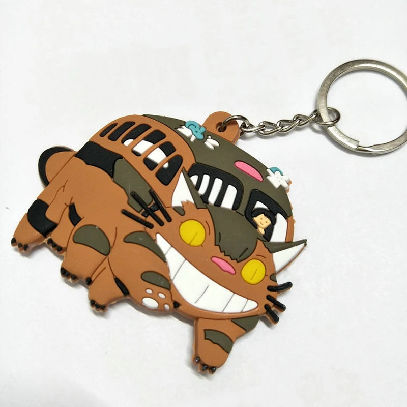 Totoro Key Chain Double-sided Pattern Kids Toy Bag Pendant Metal Key Ring