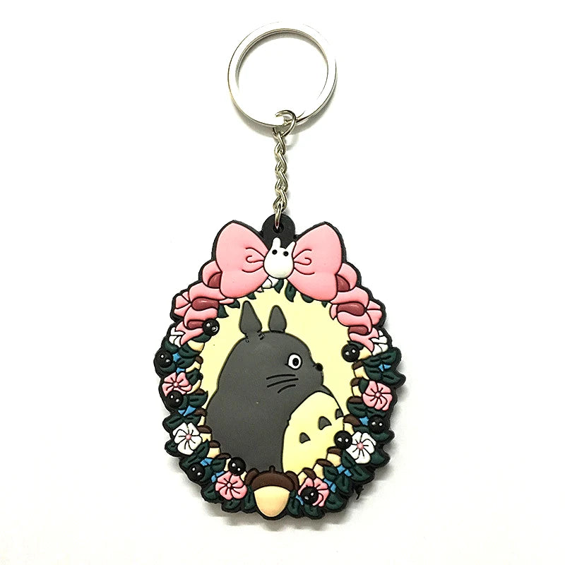 Totoro Key Chain Double-sided Pattern Kids Toy Bag Pendant Metal Key Ring