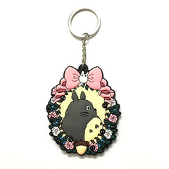 Totoro Key Chain Double-sided Pattern Kids Toy Bag Pendant Metal Key Ring