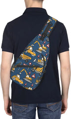Cartoon Trucks And Cars Sling Bag Crossbody Shoulder Bags Travel Hiking Chest B