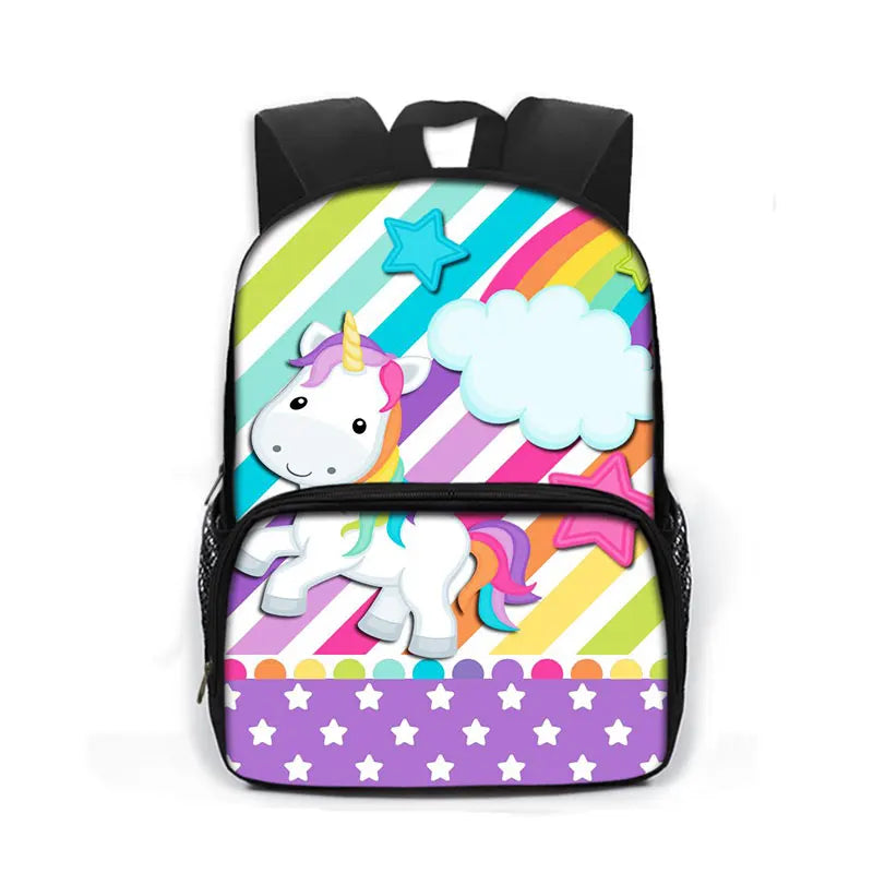 Cartoon Unicorn Print Children School Bags Boys Girls Book Bags Kids Daypack