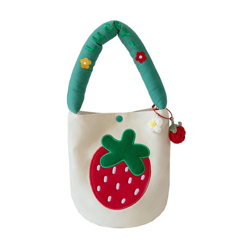 Cartoon Women Bucket Bag Student Girls Lunch Tote Purse Handbags