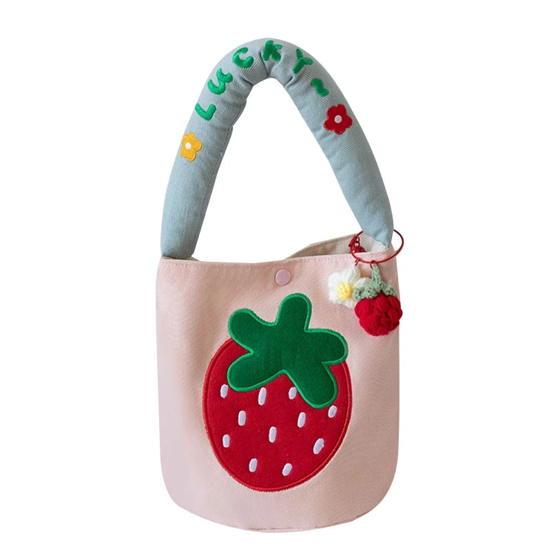 Cartoon Women Shopping Bag Summer Bucket Bag Student Girls Bento Lunch Bags
