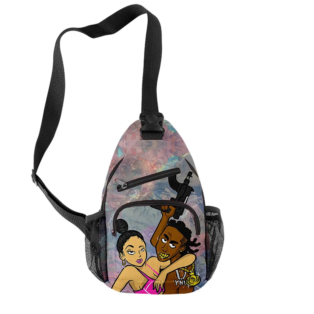 3D Print YNW Melly Boys/Girls Crossbody Chest Bag Waterproof Sports Travel Bag
