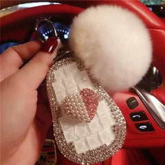 Cartoon Key Bag Car Protective Sleeve Diamond Key Shell Leather Men's Women's