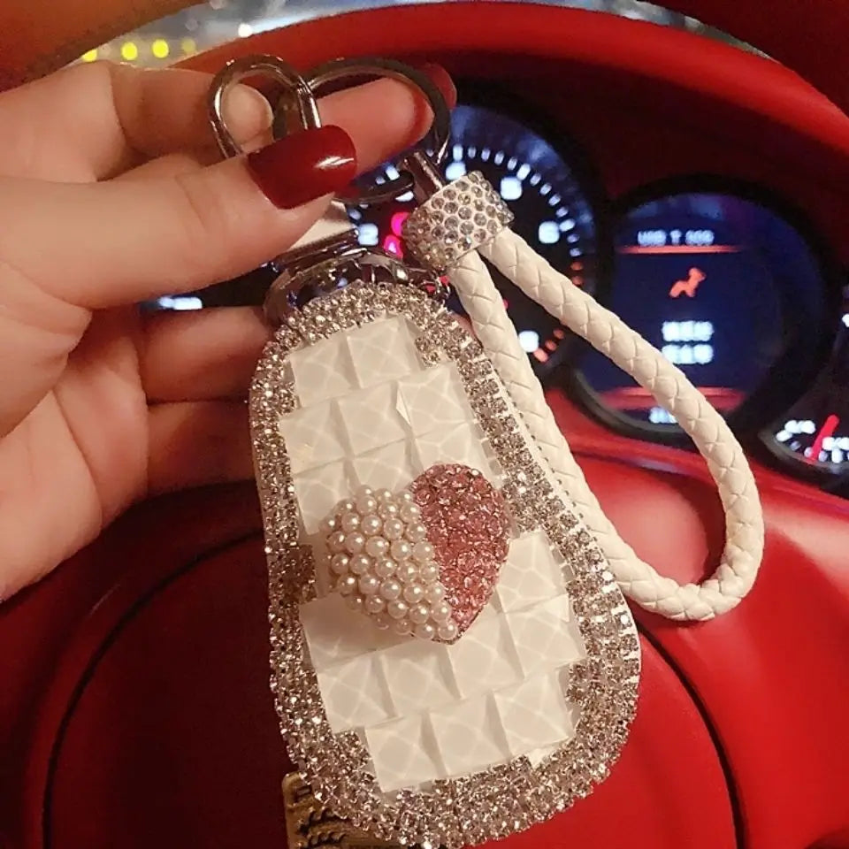 Cartoon Key Bag Car Protective Sleeve Diamond Key Shell Leather Men's Women's