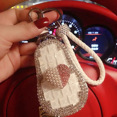 Cartoon Key Bag Car Protective Sleeve Diamond Key Shell Leather Men's Women's