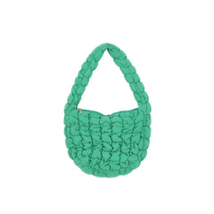 Casual Ruched Hobos Women Shoulder Bags Padded Lady Handbags Nylon Down Cotton S