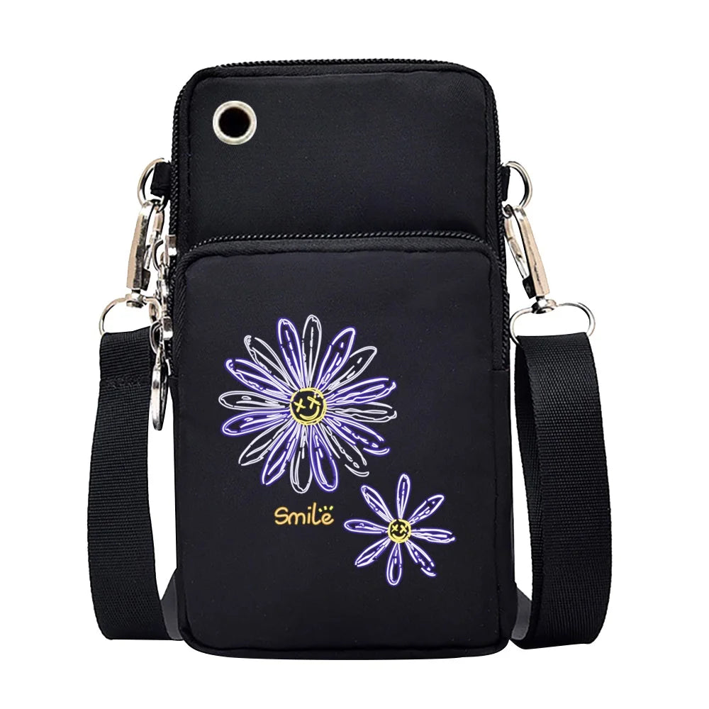 Daisy Print Crossbody Shoulder Bag for Xiaomi/iPhone Women