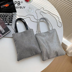 Rhinestone Pattern Chain Shoulder Crossbody Bag