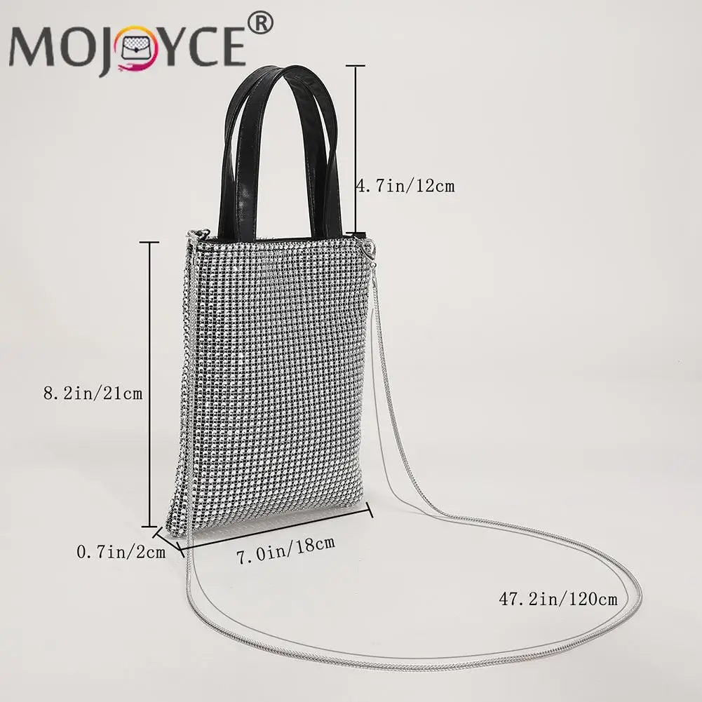 Rhinestone Pattern Crossbody Shoulder Bag Phone Clutch Purse