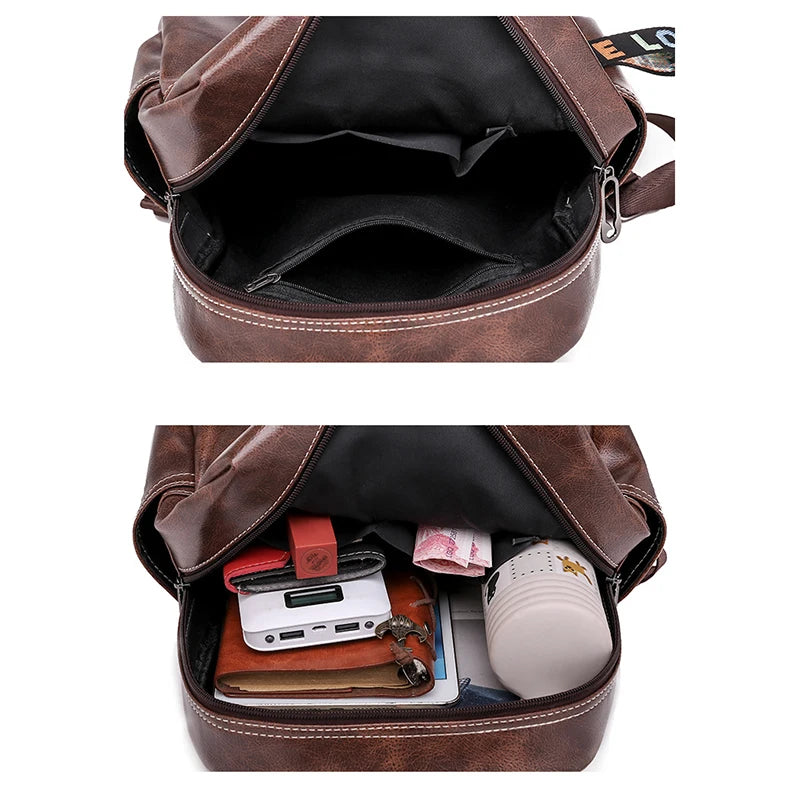 PU Leather Backpack for Girls Small Backpacks Mochila