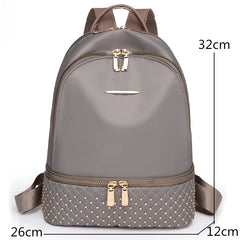 Casual Women's Backpack with Rivet Detail Large Capacity