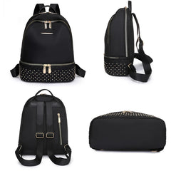 Casual Women's Backpack with Rivet Detail Large Capacity