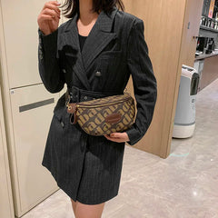 Women's Letter Pattern Chest Bag Pu Leather Fanny Pack