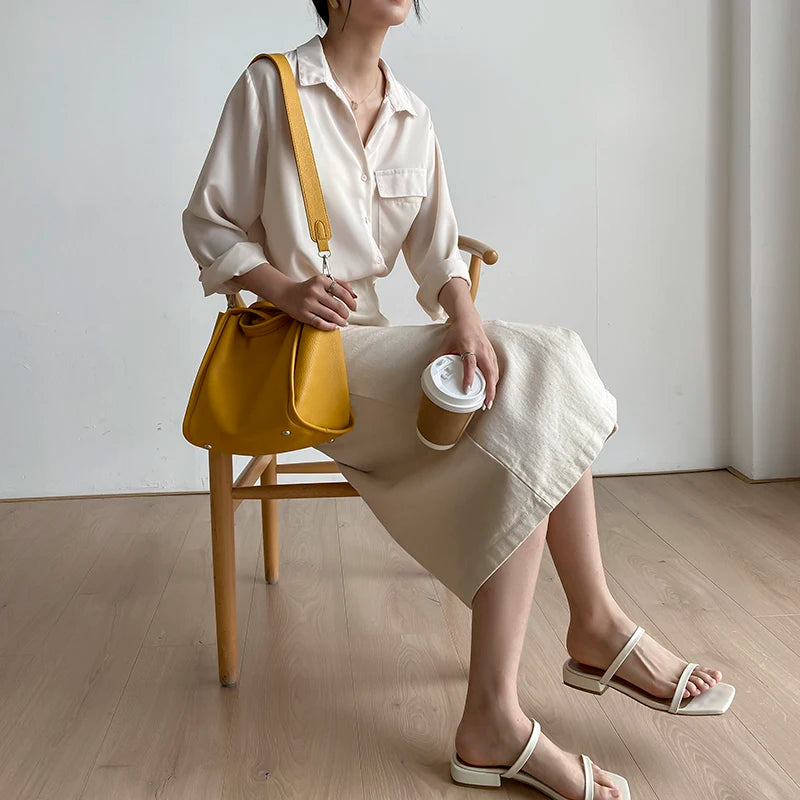 Casual Basket Handbags Women Large Capacity Matte Crossbody Bags
