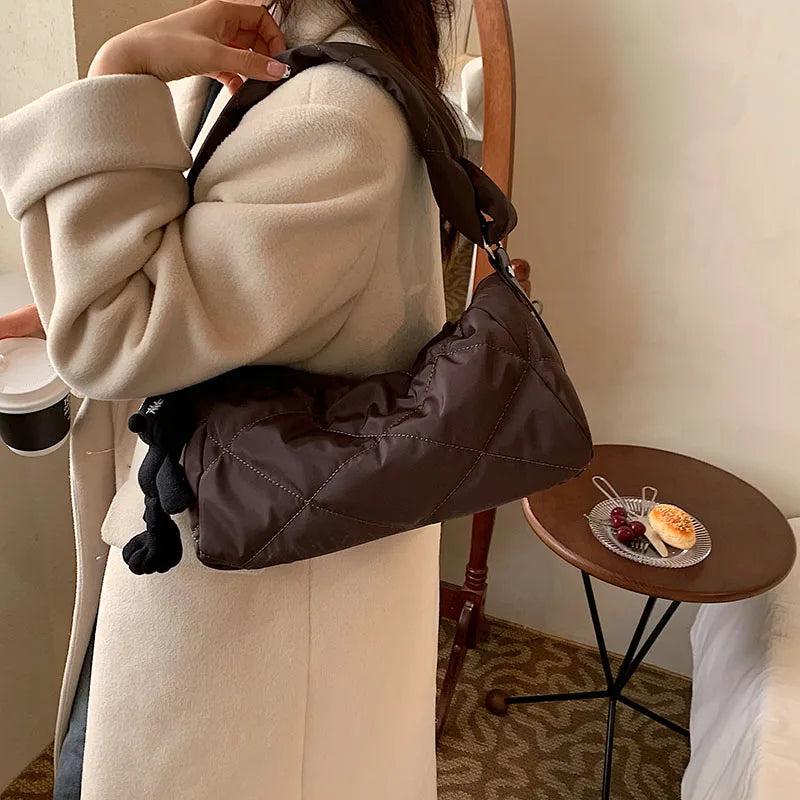 Quilted Shoulder Bags for Women - Winter Handbags