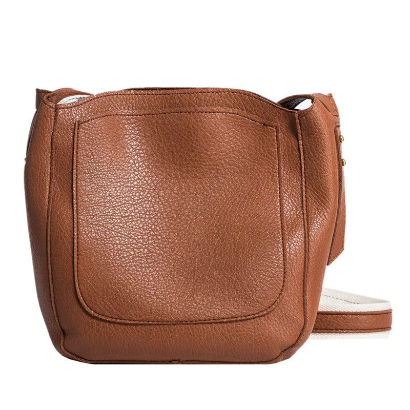 Casual Bucket Bag Tote Soft Pu Leather Crossbody Shoulder Bags for Women