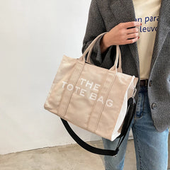 Casual Canvas Letters Shoulder Crossbody Bag Large Capacity Tote Women Handbag