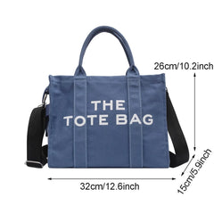Casual Canvas Letters Shoulder Crossbody Bag Large Capacity Tote Women Handbag