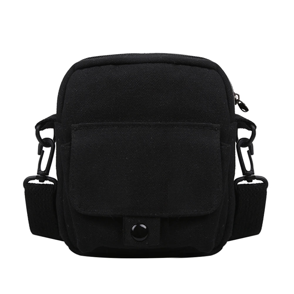 Casual Canvas Shoulder Bag Women Small Zipper Messenger Phone Pouch