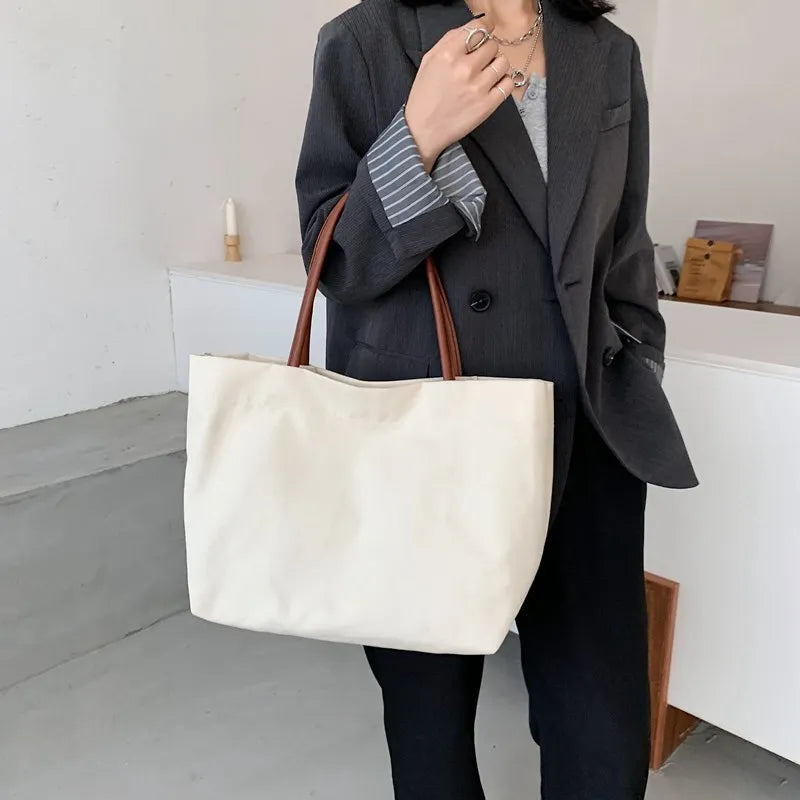 Canvas Shoulder Bags Women Daily All-match Student Large Capacity Handbags