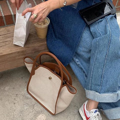 Canvas Trapeze Women Handbags Shoulder Crossbody Small Tote