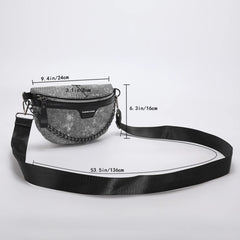 Denim Chain Fanny Pack Women Zip Wallet Crossbody Bag