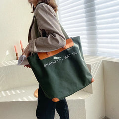 Canvas Women Handbags Letters Shoulder Crossbody Bags Large Capacity Totes