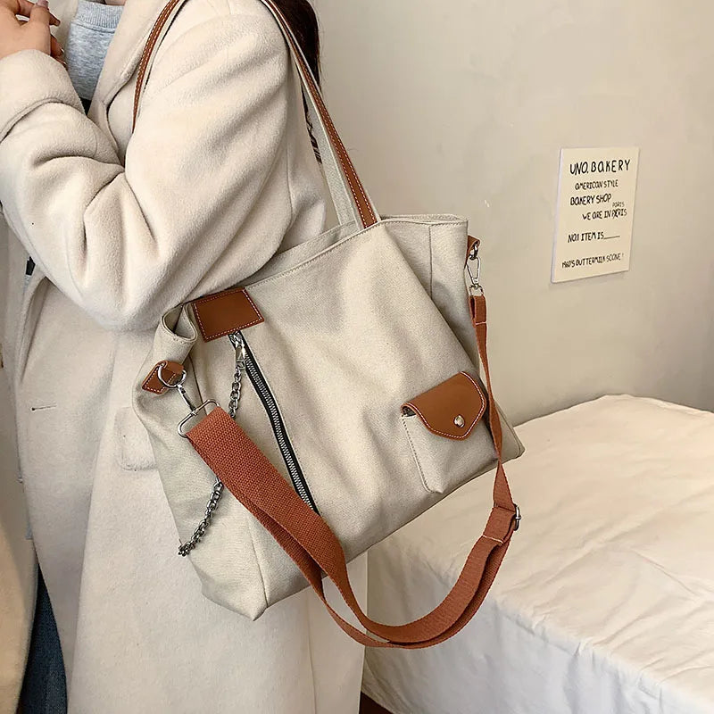 Canvas Women Handbags Shoulder Bags Large Capacity Tote