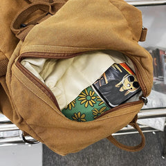 Casual Canvas Women Backpack School Bag College Student Travel Ladies Handbag