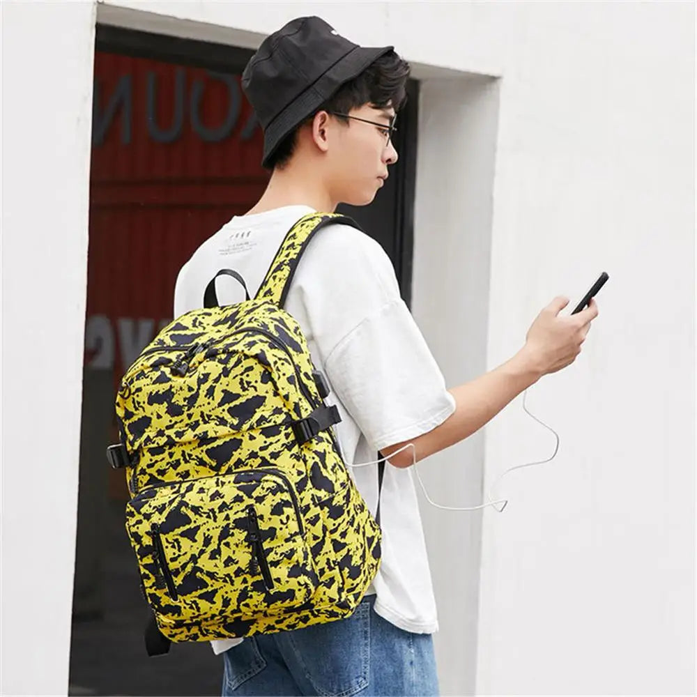 Casual College Laptop Backpack USB Charging Backpack Men Travel Backpack