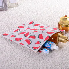 Cotton Fruit Pattern Drawstring Bag Makeup Organizer