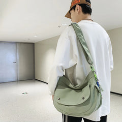 Casual Couple School Bag Nylon Shoulder Messenger Bag Large Capacity