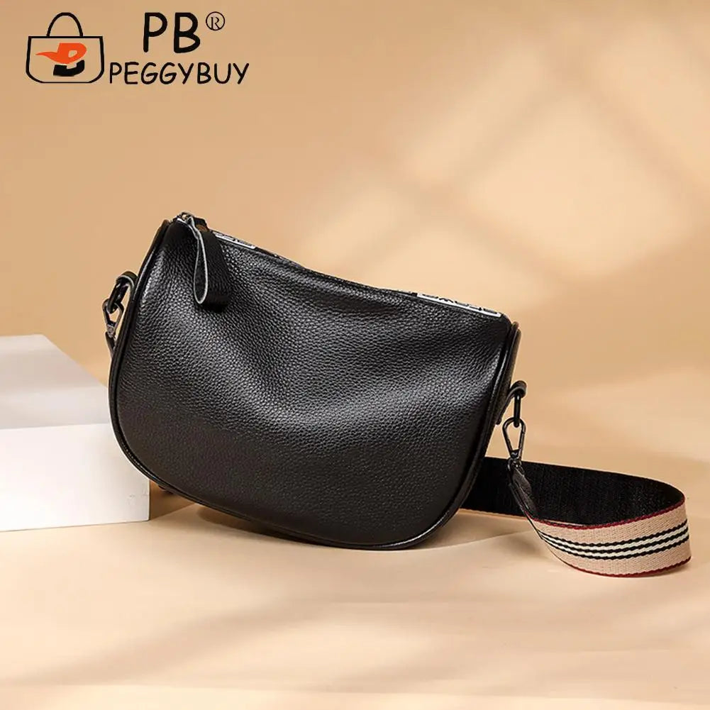 Casual Cowhide Leather Shoulder Bag for Women