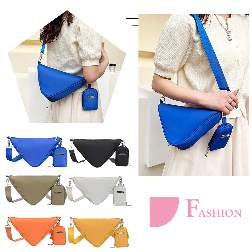 Casual Shoulder Triangle Bag Nylon Handbag for Women
