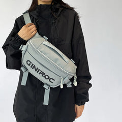 Casual Crossbody Bag Nylon Handbag Travel Chest Bag Waterproof Waist Pack