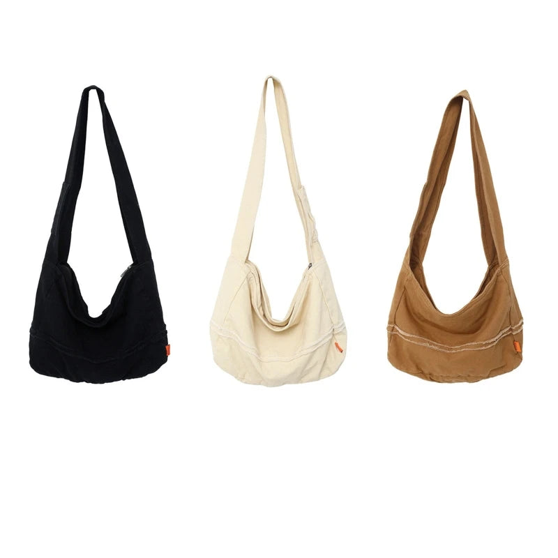 Casual Canvas Crossbody Bag Large Capacity Shoulder Bag Unisex