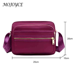 Casual Crossbody Bags Waterproof Nylon Shoulder Bag Zipper Pocket Messenger Bags