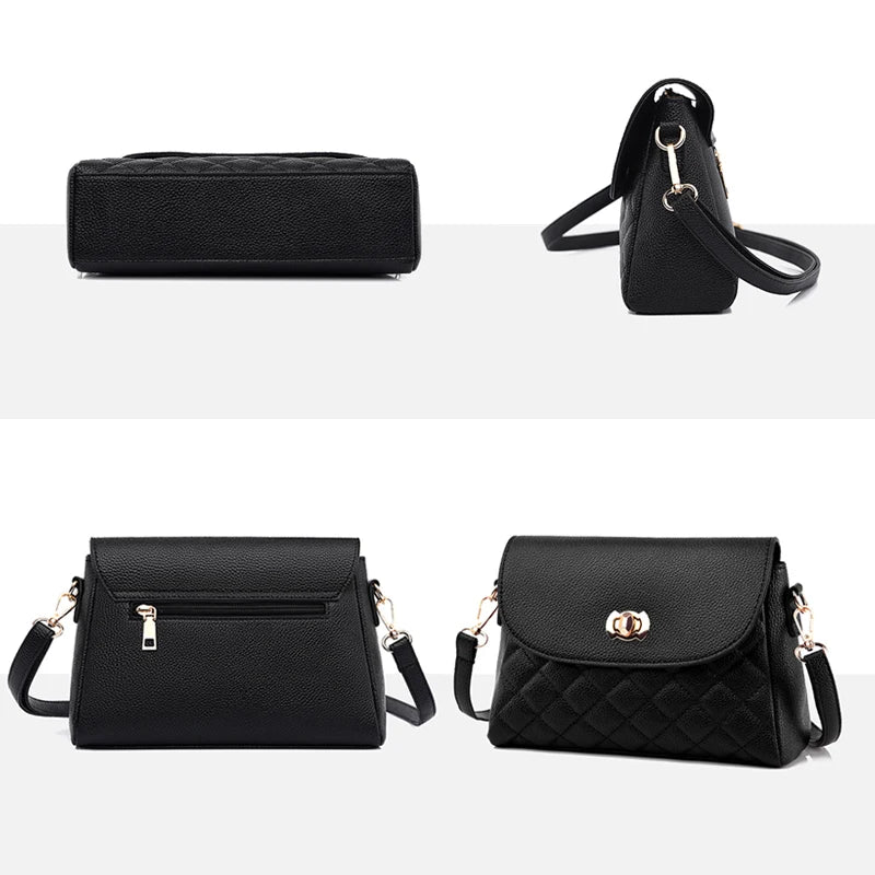 Vintage Small Square Bag PU Leather Shoulder Crossbody Handbag